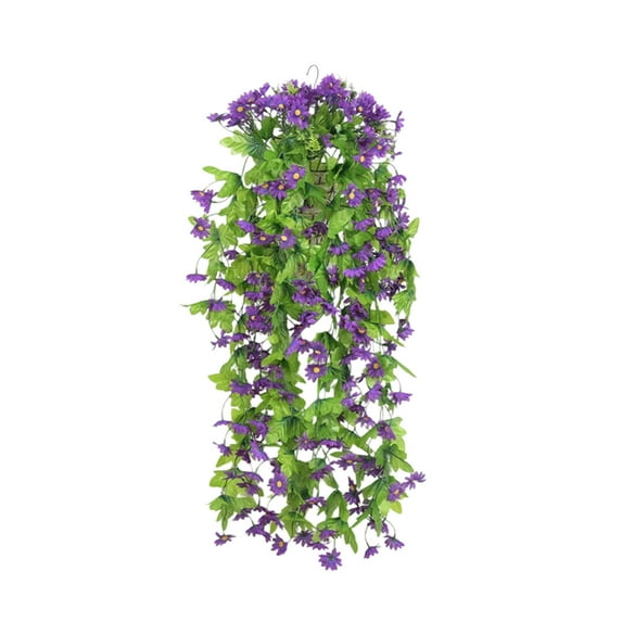 Luoshdecor Artificial Hanging Flowers,Spring Wedding Decoration Faux Silk Daisy for Outside Home Porch Patio Balcony Yard Decor