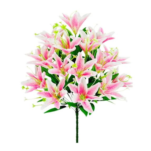 Luoshdecor Artificial Lilies Flowers,Bloom Fake Lily Flowers Bouquets for Wedding Party Indoor Table Office Outdoor Garden Decor 21 in