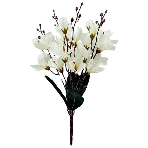 Luoshdecor Artificial Magnolia Flowers Bouquet,Long Stem Silk Flower for Home Table Centerpiece Wedding Decor 17 in