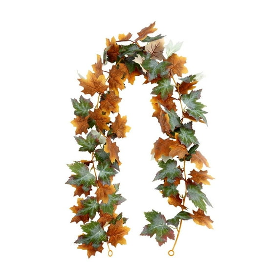 Luoshdecor Autumn Maple Leaf Garland,5.74Ft Hanging Vines Decor Foliage Garland for Artificial Home Thanksgiving Fireplace Decor