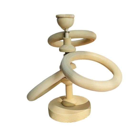 Luoshdecor Baseball Stand Holder,Wooden Baseball 3 Ring Display Holder ,Sports Balls Bats Display Centerpieces Table Decorations