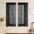 thumbnail image 1 of Luoshdecor Basic Black Sheer Curtain,Window Curtain Panels with Butterfly Pattern for Living Room, Bedroom, Patio,Light Filtering 50" Lx43" W, 1 of 7