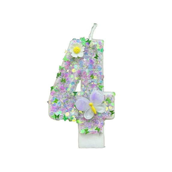 Luoshdecor Birthday Number Candles,Birthday Glitter Cake Candles for Christmas Birthday Wedding Party Cake Topper Anniversary Decor (4)