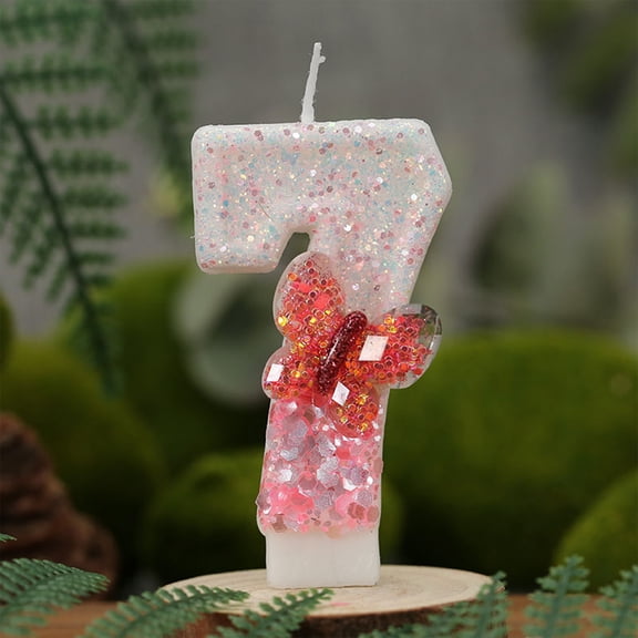 Luoshdecor Birthday Number Candles,Happy Birthday Butterfly Cake Candles for Christmas Birthday Wedding Party Cake Topper Anniversary Decor(7)