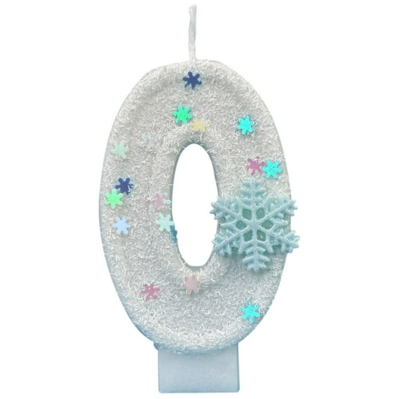 Luoshdecor Birthday Number Candles,White Snowflake Number Candles 0-9,for Cake Wedding Party DIY Decorations (0)