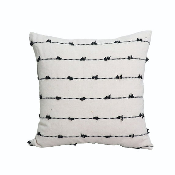 Luoshdecor Boho Throw Pillow Covers 18x18 in,Modern Farmhouse Decorative Pillow Covers with Tassel for Couch Bed, Hotel