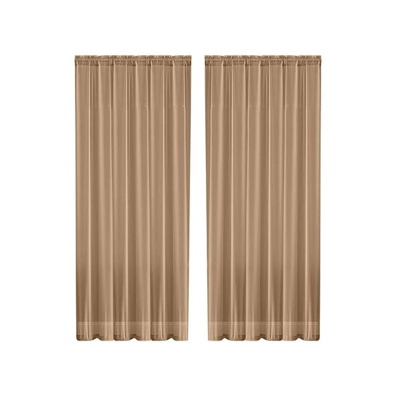 Luoshdecor Brown Sheer Curtains,52x84 in Lightweight Window Sheer Curtains for Kitchen Bedroom Living Room Sunlight Filtering