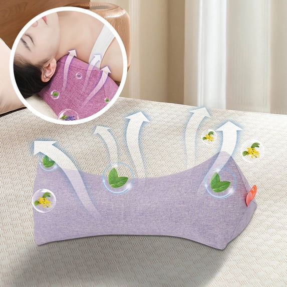 Luoshdecor Buckwheat Neck Support Pillow Cervical Neck Cylinder Bolster Pillow,Buckwheat Hulls Adjustable Roll Pillow,for Neck tired Relief for Back and Side Sleepers Round Pillow