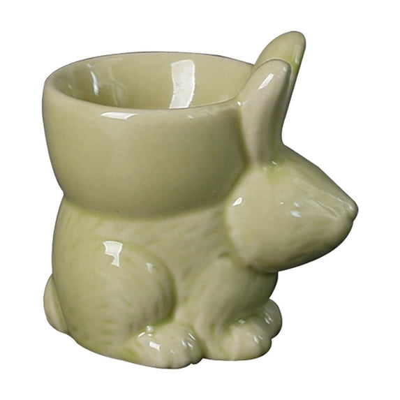 Luoshdecor Ceramic Egg Cup,Rabbit Carrying Egg Holder for Home Decor & Party Supplies