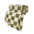 thumbnail image 1 of Luoshdecor Checkerboard Throw Blanket Super Soft Cozy Blanket for Couch ,Lightweight Fuzzy Comfy Textured Flannel Blanket Warm Throw Blankets for Couch, Sofa, Bed, Car 27.5 x 39.3,Green, 1 of 6