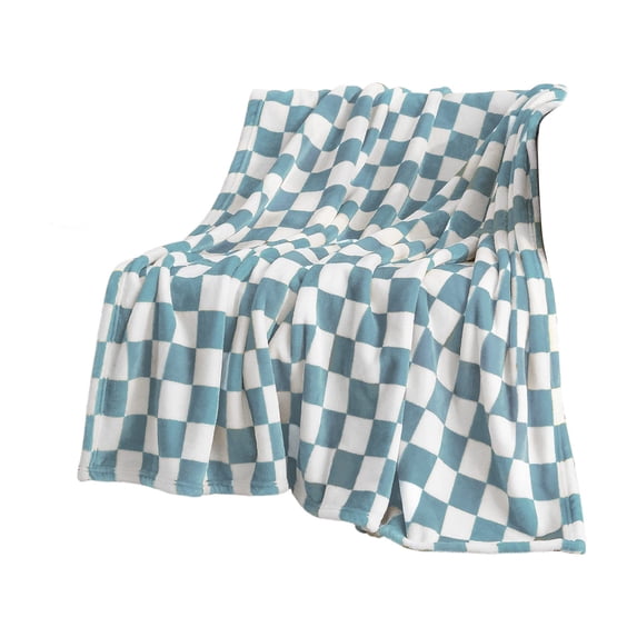 Luoshdecor Checkered Throw Blanket,Soft Cozy Fluffy Fleece Blanket for Couch, Sofa, Bed and Car 39x27 in