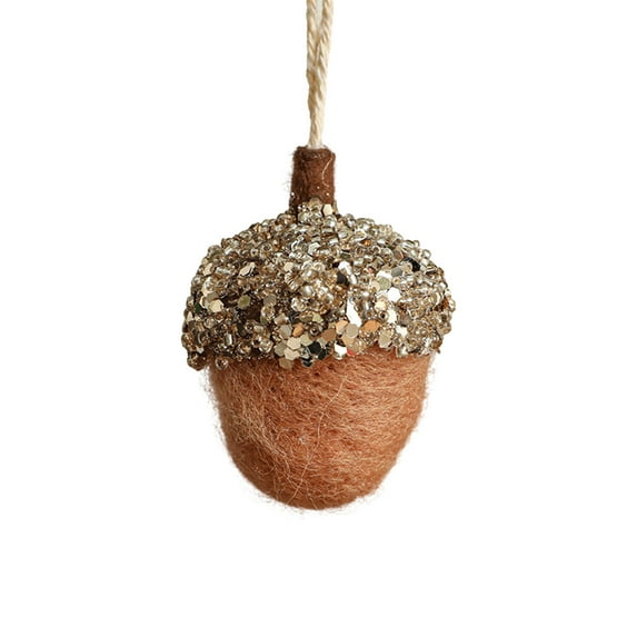 Luoshdecor Christmas Acorn Ornaments,Rustic Felt Plush Glitter Sequins Acorn Ornament for Christmas Tree Wedding Party Decor 2 in
