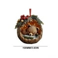thumbnail image 1 of Luoshdecor Christmas Animal Ornament,Cute Bear Sleeping Forest Holiday Decoration for Tree Pet Lover Friends Gift 4 in, 1 of 4