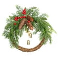 thumbnail image 1 of Luoshdecor Christmas Berries Bell Wreaths for Front Door, Artificial Farmhouse Xmas Wreaths with Bowknot Pinecone for Christmas Window Indoors Outdoors Decor, 1 of 5