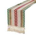 thumbnail image 1 of Luoshdecor Christmas Boho Table Runner,Xmas Gift with Tassels,Red Woven Striped Table Runner for Holiday Party Decoration 13.7x60 in, 1 of 6