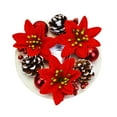 thumbnail image 1 of Luoshdecor Christmas Candle Holder Rings ,Artificial Poinsettia Flower Ring Candle Wreaths,Xmas Gift for Kitchen Home Table Decor, 1 of 6