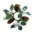 thumbnail image 1 of Luoshdecor Christmas Candle Ring Wreath, Artificial Eucalyptus White Berry Pinecones Pillar Candle Holder Wreaths for Christmas Party Home Table Centerpieces Decor 11.4 in, 1 of 7