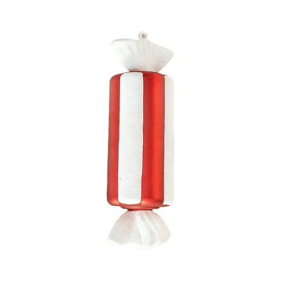 Luoshdecor Christmas Candy Ornament, Large Red White Stripe Candy Cake Festive Holiday Hanging Decoration for Tree Party Decor 12.2 in