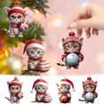thumbnail image 1 of Luoshdecor Christmas Cat Ornament,Fun Winter Animal Cat with Ball Ornament for Home Party Fireplace Xmas Tree Decoration 3.1 in, 1 of 5