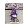 thumbnail image 1 of Luoshdecor Christmas Chair Back Covers, Winter Purple Reindeer Santa Snowman Chair Cover for Kitchen Holiday Home Party 18x21 in, 1 of 6