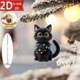 thumbnail image 1 of Luoshdecor Christmas Cute Black Cat Ornament,Acrylic Animal Hanging Ornament New Year Gifts for Christmas Decorations Animal Lover 3.1 in, 1 of 5