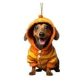thumbnail image 1 of Luoshdecor Christmas Dachshund Ornament,Acrylic Fun Hoodie Dog Hanging Crafts for Xmas Tree Decorations 3.15 in, 1 of 5