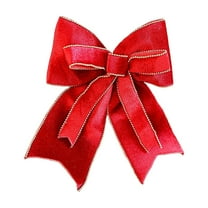 Luoshdecor Christmas Decoration Bow,Red Christmas Bow with Gold Edge Tree Wreath Decoration 13x11in