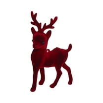 Luoshdecor Christmas Decorations, Flocked Deer Statues Modern Xmas Table Reindeer Figurines,for Living Room Bedroom Office 4.3in