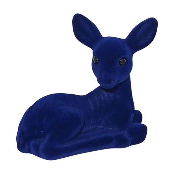 Luoshdecor Christmas Decorations, Flocked Deer Statues Modern Xmas Table Reindeer Figurines,for Living Room Bedroom Office 4.3in