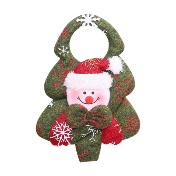 Luoshdecor Christmas Door Hanger Decorations, Cute Plush Santa Snowman Elk Holiday Doorknob Ornament for Home Hotel Bedroom Door Decor 6.3 in