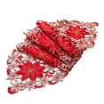 thumbnail image 1 of Luoshdecor Christmas Embroidered Table Runner,Cutwork Red Gold Poinsettia Flowers Table Runners, for Valentine's Day Christmas Wedding Holiday Dining Table Decor 14.9x69 in, 1 of 7