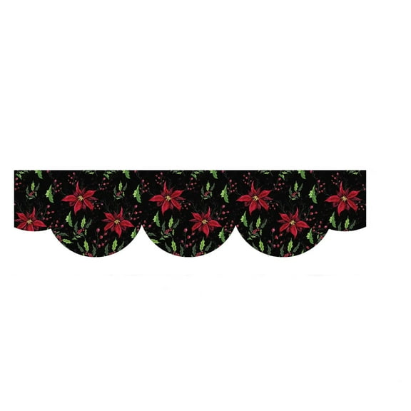 Luoshdecor Christmas Fireplace Scarf, WInter Poinsettia Forest Sonw Scarf for Home Fireplace Decor 78.7 in