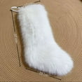 thumbnail image 1 of Luoshdecor Christmas Furry Stockings, 19" Winter Long Plush Hanging Stocking Decoration Gift Bag for Fireplace Tree, 1 of 1