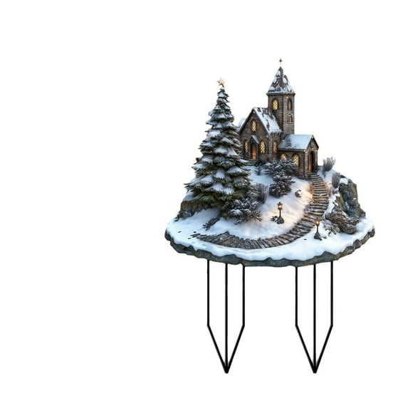 Luoshdecor Christmas Garden Decorative Inserts Garden Stakes Acrylic Art Outdoor Xmas Decor for Potted, Yard,Outdoor