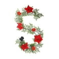 thumbnail image 1 of Luoshdecor Christmas Garland with Light,Artificial Xmas Poinsettia Spruce Garland for Garden Home Winter New Year Decorations, 1 of 6
