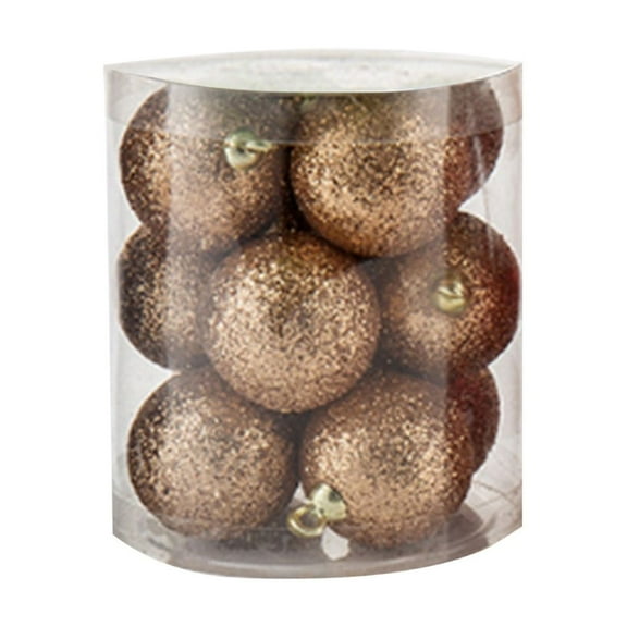 Luoshdecor Christmas Glitter Ball Ornaments, 12Pcs Mini Christmas Tree Hanging Baubles Plastic Ball Ornaments for Xmas Holiday Party Home Decor