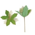 thumbnail image 1 of Luoshdecor Christmas Glitter Poinsettia Flowers, Artificial Christmas Tree Picks Flowers Ornaments for Xmas Tree Wreath Garland Wedding Party DIY Decor 11.8 in, 1 of 6