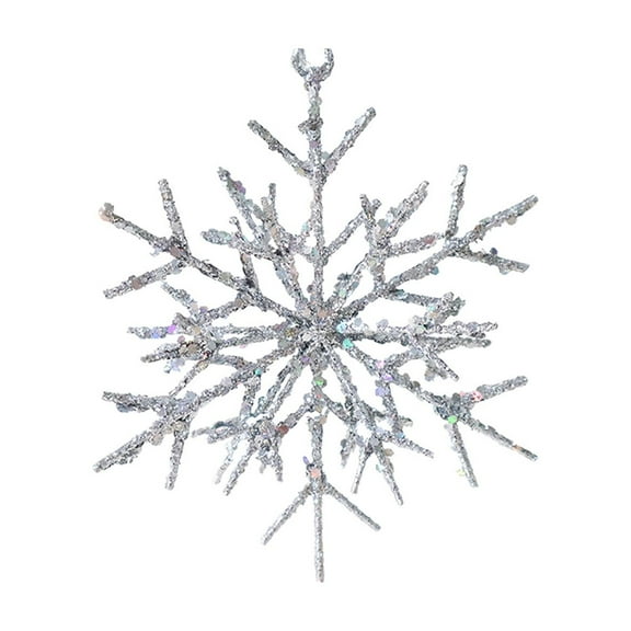 Luoshdecor Christmas Glitter Snowflake Hanging Decorations,4.9in Iron 3D Snowflake Ornaments for Wedding/Christmas Party Decorations