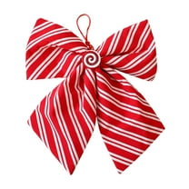 Luoshdecor Christmas Large Bows,9.8in Red White Diagonal Stripe Bows for Wreath Xams Tree Wedding Birthday Party Decoration