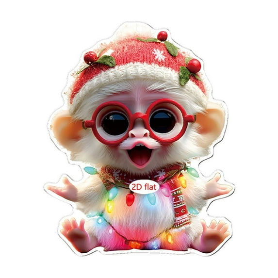 Luoshdecor Christmas Monkey Ornaments,Cute Animal Hanging Decorations ,Winter Holiday Gifts for Tree Party Decor 3.1 in