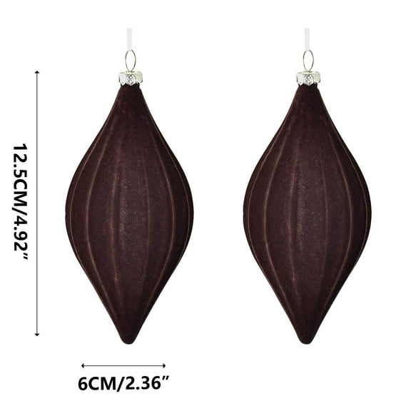 Luoshdecor Christmas Ornament Ball for Tree Decorations,2Pcs Drop Velvet Ball Hanging Ornaments for Xmas Home Party Decor 4.9 in