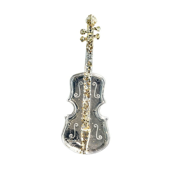 Luoshdecor Christmas Ornament,Plastic Glitter Clear Violin Holiday Tree Hanging Decorations for Indoor Outdoor Party Home Decor