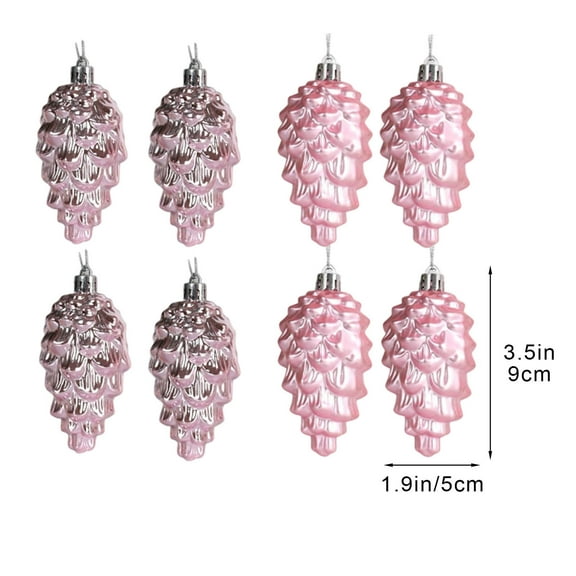 Luoshdecor Christmas Pinecone Ornaments,6Pcs Hanging Pendant Holiday Decoration for Tree Table Farmhouse Rustic Decor 3.5 in