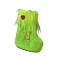 thumbnail image 1 of Luoshdecor Christmas Plush Stocking,7 in Small Green Embroidered Letter Stocking Soft Vevlet Cuff Christmas Stockings for Holiday Xmas Tree Fireplace Party Decor(H), 1 of 8