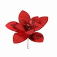 thumbnail image 1 of Luoshdecor Christmas Poinsettia Glitter Flowers with Stems Ornaments for Christmas Tree Party Decorations, 1 of 7