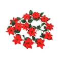 thumbnail image 1 of Luoshdecor Christmas Poinsettias Garland ,78.7 in Artificial Holly Red Berry Poinsettias Flowers Garlands for Xmas Tree Fireplace Indoor Home Decor, 1 of 6