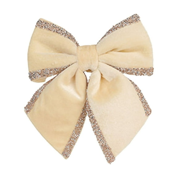 Luoshdecor Christmas Red Faux Fur Bow,9.4" Winter Ribbon Velvet Bow Decorations for Xmas Tree Fireplace Wedding Decoration