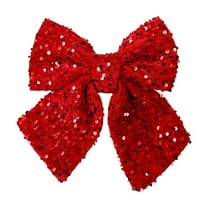 Luoshdecor Christmas Red Glitter Bows for Wreath,9.8" Christmas Tree Ornaments Bow With Glitter Sequins for Home Door Tree Christmas Party Decorations