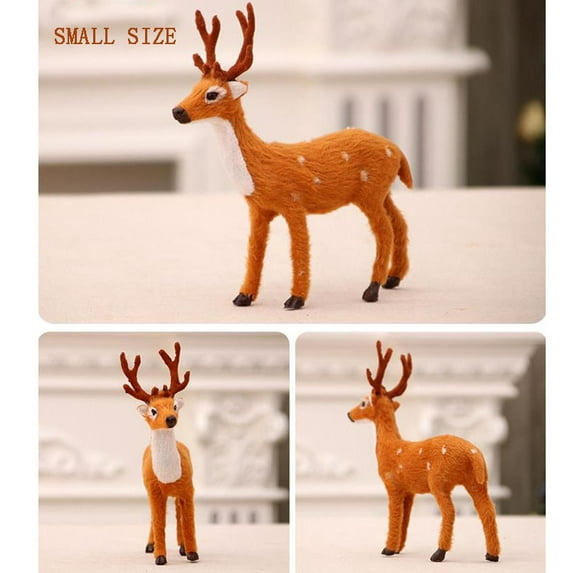 Luoshdecor Christmas Reindeer Figurines Tabletop Decoration, Xmas Animal Statue,Christmas Gift for Indoor Decor 6.3 in