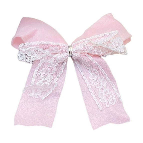 Luoshdecor Christmas Ribbon Bows for Christmas Tree,White Lace Decoartive Bows for Tree Garland Wreath Indoor Xmas Decorations 5.1 in